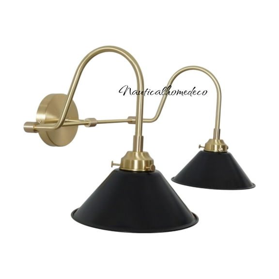 Nautical Home Deco Modern 1-Light Conical Brass Wall Sconce with Energy Efficient Lighting