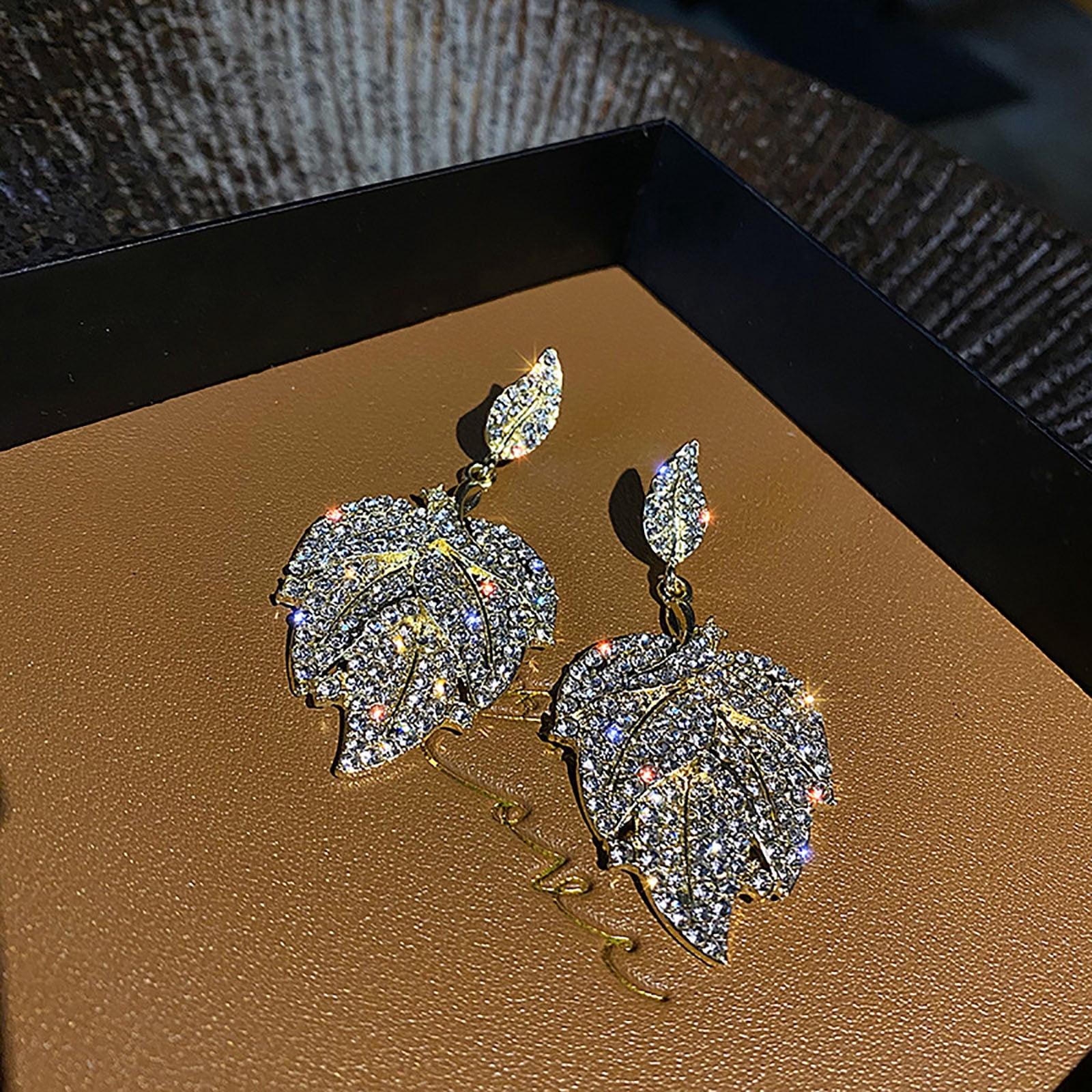 Boucles D'oreilles Feuille Argent Avec Diamant - Accessorize, Clip Pour Oreilles Percées