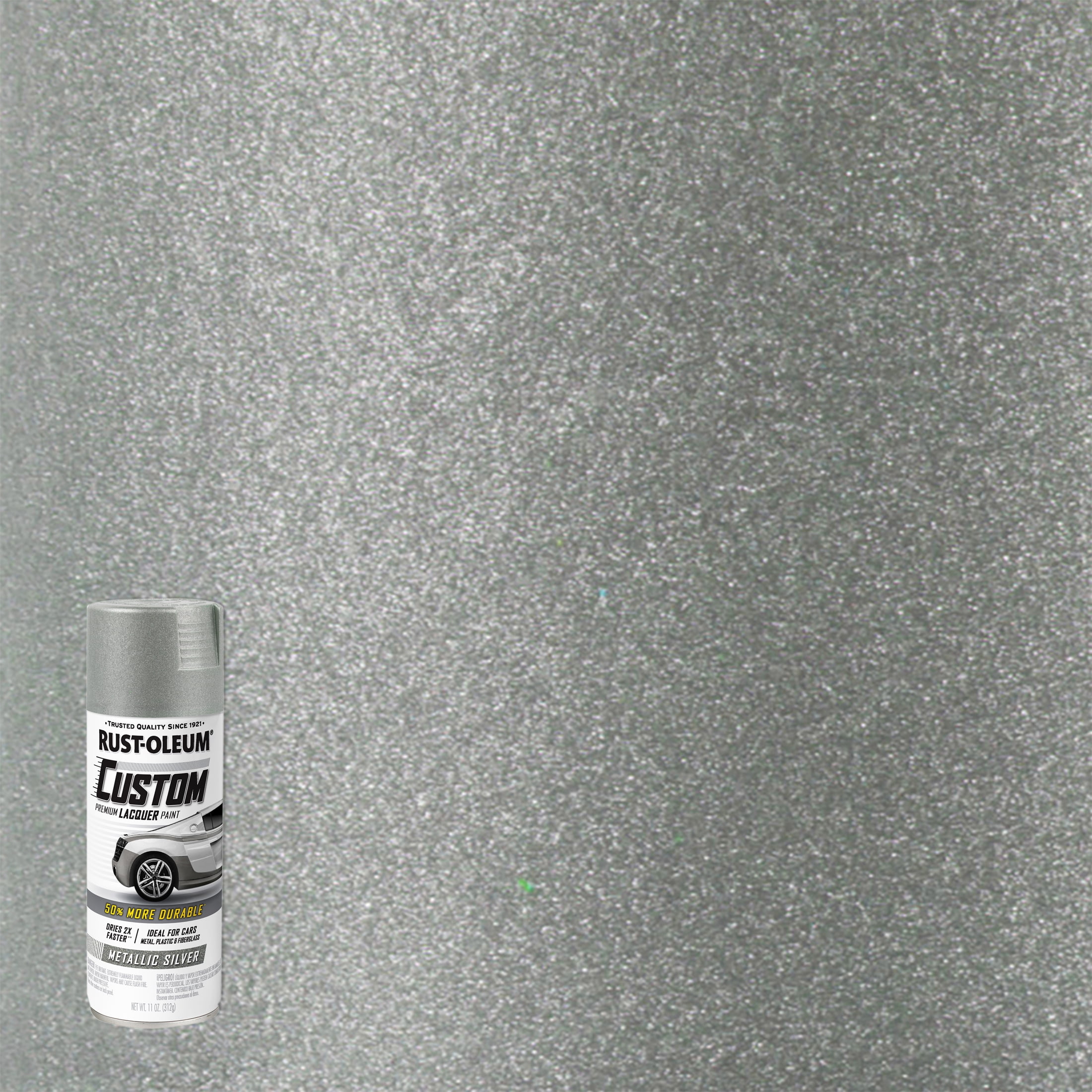 6 Pack, Silver, Rust-Oleum Custom Automotive Metallic Lacquer Spray Paint-323351, 11 oz