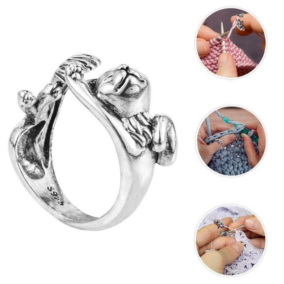 STOBOK Cat Open Ring Metal Women Knitting Projects 5pcs