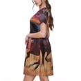 thumbnail image 2 of Balery a herd of horses Pattern Womens Dresses Loose Short sleeve Sundresses Swimsuit Coverup 2025 Summer Casual Dress for Women - A-Line Swing Dress, 2 of 6