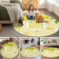 thumbnail image 5 of Watercolor Lemons Weeping Round Area Rug 3.3Ft Washable Circle Rugs for Dining Room Table, Summer Yellow Floral Non-Slip Carpet Floor Mats Indoor Outdoor Carpet Runner Aesthetic Home Decor, 5 of 8