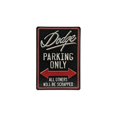 thumbnail image 2 of Open Road Brands Dodge Parking Only Embossed Metal Sign - Vintage Dodge Sign for Garage - All Others Will Be Scrapped, 2 of 10