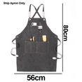 thumbnail image 2 of Chef Aprons for Men Women with Large Pockets, Cotton Canvas Work Apron, 2 of 5