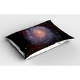 thumbnail image 2 of Ambesonne Galaxy Pillow Sham 2 Pack, Stardust View in Space, 26"x20", Black Red Grey, 2 of 3