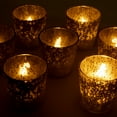 thumbnail image 4 of Koyal Wholesale 3" Tall Pink Frosted Ombre Mercury Glass Votive Candle Holders, Set of 12, Bulk Tealight Holders, 4 of 5