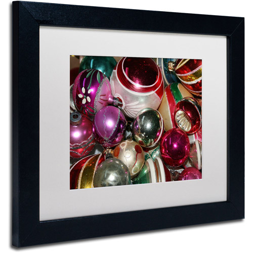 Trademark Fine Art "Vintage Christmas" Canvas Art by Patty Tuggle, White Matte, Black Frame