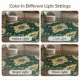 thumbnail image 7 of ODIKA 9'x12' Dark Green Boho Vintage Cottagecore Witchy Washable Area Rug Moody Style Medallion Worn Frame Ornate Symmetric Motif Non-Shedding, Easy Care for Master Suite, California King, Under Bed, 7 of 7