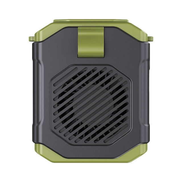 Ventilador portátil de cintura con clip para cinturón, manos libres, recargable, personal, para senderismo Verde