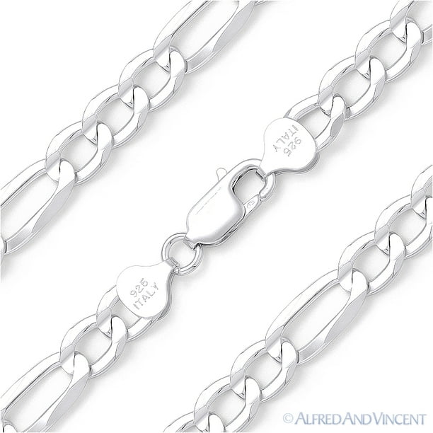 Alfred & Vincent Figaro Link 7mm Italian Chain Men's Necklace in .925