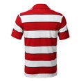 thumbnail image 2 of FashionOutfit Men's Basic Casual Short Sleeves Stripe 3 Button Placket Polo Shirt, 2 of 4