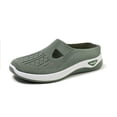 thumbnail image 4 of BRGZLK Women Slip On Shoes Fashion Versatile Closed Toe Breathable Mesh Walking Shoes Summer Trendy Lightweight Comfortable Plus Size Mule Army Green 6, 4 of 8