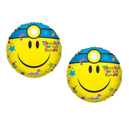 Smiley Doctor Mylar Foil Balloon "Thanks For All You Do" 18" Lot of 2