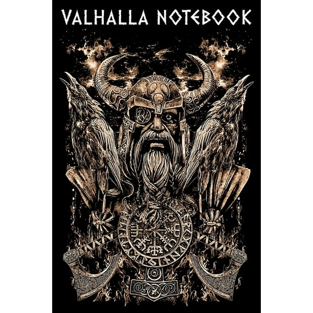 Notebook : Odin with Hugin and Munin Portrait Viking Axe and a Vegvisir College Dot Grid Notebook (Paperback) -