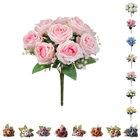 PEIBang Artificial Roses Flowers,Silk Rose Fake Flowers Long Stem Bouquets for Home Wedding Party Table Decoration