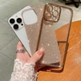 thumbnail image 3 of Compatible with iPhone 13 Pro Max Glitter Plating Case, Luxury Bling Sparkly Shiny Clear Case for iPhone 13 Pro Max 6.7" Camera Protection Soft TPU Shockproof Back Cover for Women Girl Gold, 3 of 12