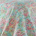 thumbnail image 6 of Levtex Home - Karolynna Quilt Set - King Quilt + Two King Pillow Shams - Floral in Teal Salmon Green Wild Berry - Quilt Size (106x92in.) and Pillow Sham Size (36x20in. ) - Reversible - Cotton, 6 of 6