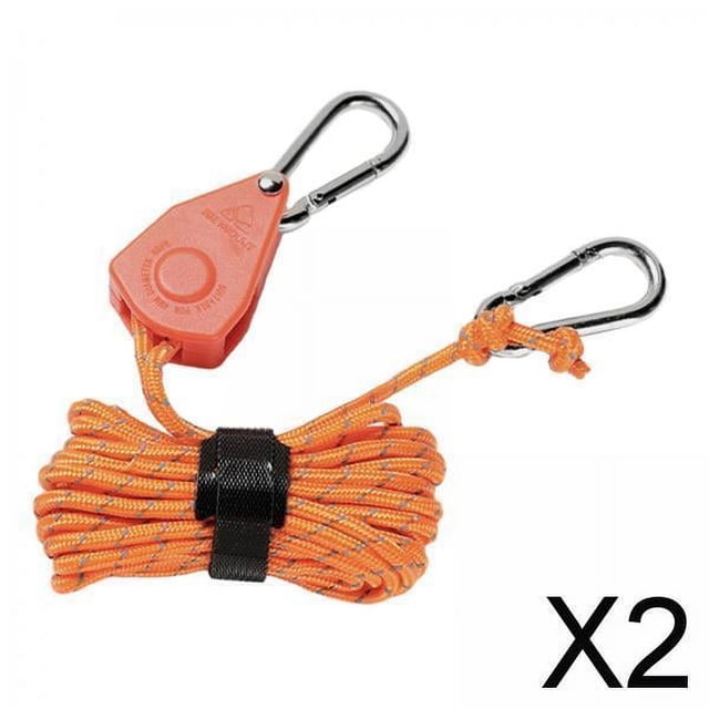 2x Trinquete Colgador de Cuerda con Mosquetón Cuerda Elástica Profesional Tienda de Campaña Cuerdas Tensoras Cuerda de Viento para Jardinería Senderis 2 piezas