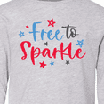 thumbnail image 4 of Inktastic 4th of July Free to Sparkle in Red White and Blue Long Sleeve Youth T-Shirt, 4 of 5