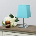 thumbnail image 2 of Simple Designs Mini Chrome Table Lamp with Squared Empire Fabric Shade, 2 of 9