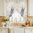 thumbnail image 4 of Easter Rabbit Swag Valance Curtains Watercolor Floral Colored Eggs Beige Background Rod Pocket Swag Curtains Small Window Treatments for Kitchen Bathroom Bedroom 36" W x 36" L, 2 Panels, 4 of 9