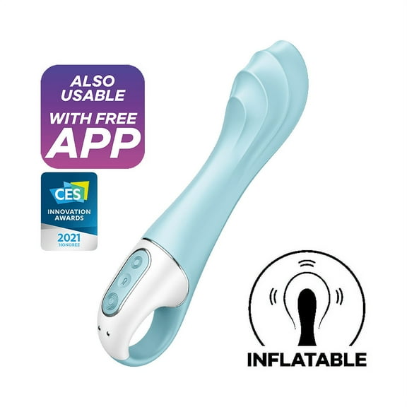 Satisfyer Air Pump Vibrator 5 Inflatable Shaft and App Control - G-Spot Stimulation, Vibrating Dildo, Adult Sex Toy for Women - Compatible with Satisfyer App, Waterproof, Rechargeable