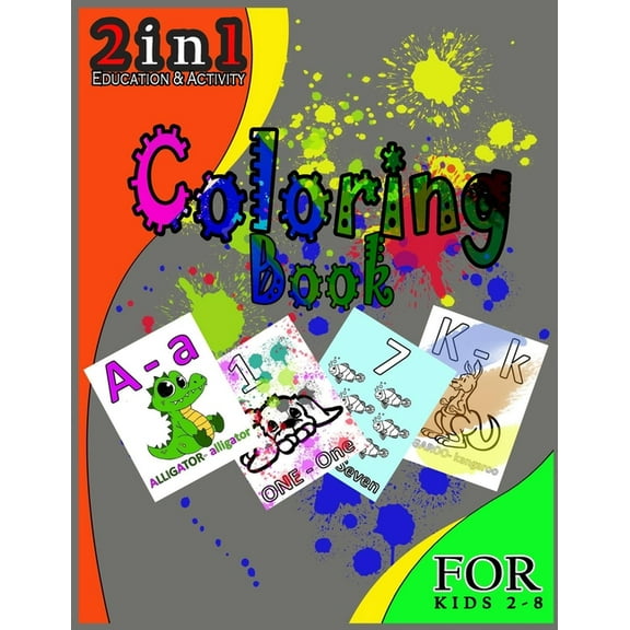 coloring book: 2 in 1 education and activity for Boys, Girls, Fun, ... book for kids ages 2-8 (Paperback)