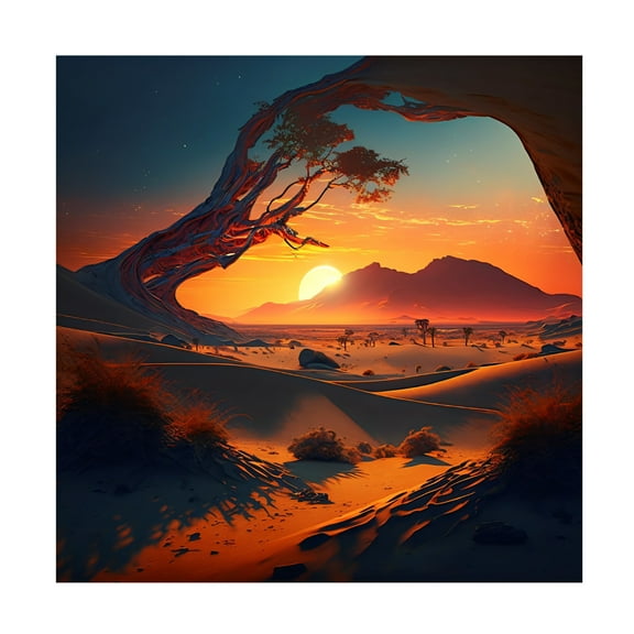 Canvas Wall Art - Ray Heere 'Desert Of Dreams 6' Wall Art for Living Room, Bedroom, or Office Décor by Trademark Fine Art - 14 x 14 Inches