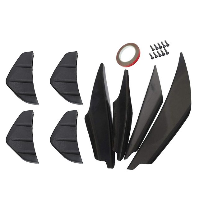 Difusor de labio para parachoques trasero de coche, Universal, estilo aleta de tiburón, alerón para parachoques trasero, divisor de labios, 8 Uds.