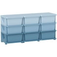 thumbnail image 1 of Qaba Organisateur de Jouets pour Enfants à 3 Niveaux avec 9 Bacs de Rangement en Plastique, Bleu, 1 of 10