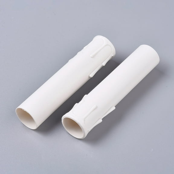 10pcs Plastic Candle Light Socket Covers Candle Sleeves Candelabra Base for Light White 105x28.5x22mm Hole: 20mm