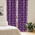 thumbnail image 2 of Ambesonne Tulip Window Curtains, Brushstroke Modern Floral Art, Each 28" W x 63" L, Dark Purple Multicolor, 2 of 4