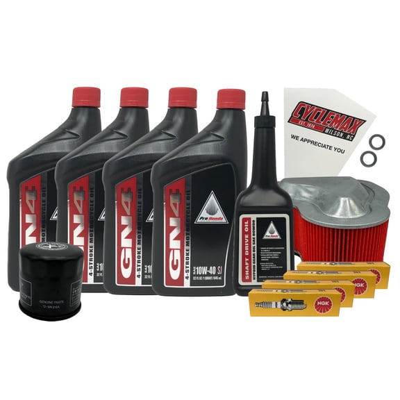 Cyclemax 10W-40 Full Service Kit fits 2002-2009 Honda VTX 1300 VTX1300 w/ Plugs