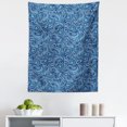 thumbnail image 1 of East Tapestry, Zentangle Style Circles Swirling Lines Ornate Exotic Tribal, Fabric Wall Hanging Decor for Bedroom Living Room Dorm, 5 Sizes, Pale Blue Navy Blue, by Ambesonne, 1 of 1