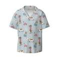 thumbnail image 5 of Daiia Cute Snowflake Dachshund Men's Linen Shirts Short Sleeve Casual Shirts Button Down Shirt for Men Beach Summer Wedding Shirt-3X-Large, 5 of 6