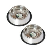 2-Pack Stainless Steel Non-Skid Pet Bowl For Dog or Cat, 24 Oz, 3 Cup