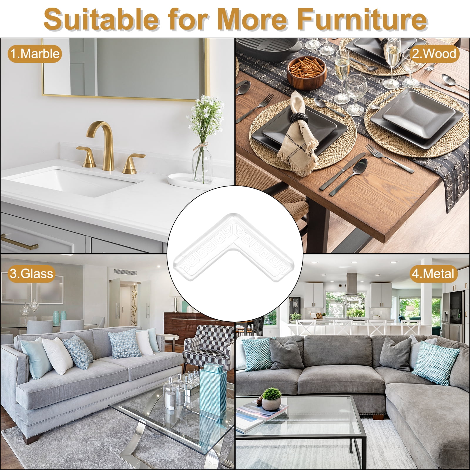 Unique Bargains 12pcs Durable Corner Protectors for Table Furniture Safety Clear