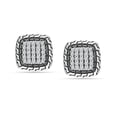 thumbnail image 6 of LeCalla 925 Sterling Silver CZ Classic Square Antique SMALL Stud Earrings Jewelry Gifts for Women and Teen 11MM, 6 of 9