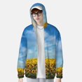 thumbnail image 3 of Pofeuu Blooming Sunflower Field Print Sun Protection Outdoor Lightweight Full Zip UV Cooling Hoodie Long Sleeve Summer Clothing for Outdoor Hiking-X-Large, 3 of 5