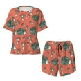 thumbnail image 5 of Wukai Hedgehog Mushroom Women's Pajama Set,Short-Sleeve Top and Shorts with Elastic Waistband and Pockets for Loungewear, Yoga, and Casual Wear-Small, 5 of 8