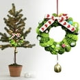 thumbnail image 6 of Small Christmas Wreath with Gold Bell, 6 Inch Green Pipe Cleaners Craft Christmas Wreath for Front Door Kitchen Indoor Home Window, Xmas Decor for Mantel Wall Holiday Winter Decorations, 6 of 9