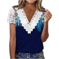 thumbnail image 3 of TaTaai Women‘s Floral Print V Neck Short Sleeve Pullover Blouse, Loose Fit Casual Knit Top for Spring Summer Everyday Wear, Work & Weekend Outfits Gift, 3 of 5