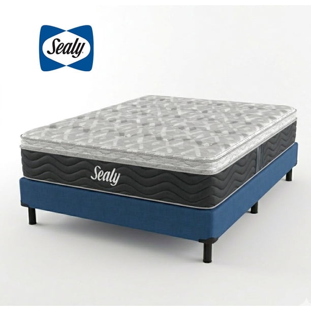 Colchón Matrimonial Sealy Ortopedico + Box Premium Blue