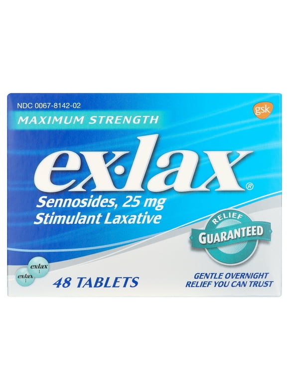 Ex-Lax Maximum Strength Stimulant Laxative Constipation Relief Pills for Occasional Constipation - 48 Count