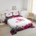 thumbnail image 3 of Erosebridal Letter Initial Bedding Sets Full with Comforter,Monogrammed Personalized Duvet Insert,Flower Decor,Reversible,3pcs, 3 of 8