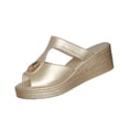 thumbnail image 2 of Xucatan Women's Rhinestone Wedge Sandals, Metallic Faux Leather Open Toe Mules, Glamorous Plus Size Slip On Shoes for Evening Events Gift, 2 of 9