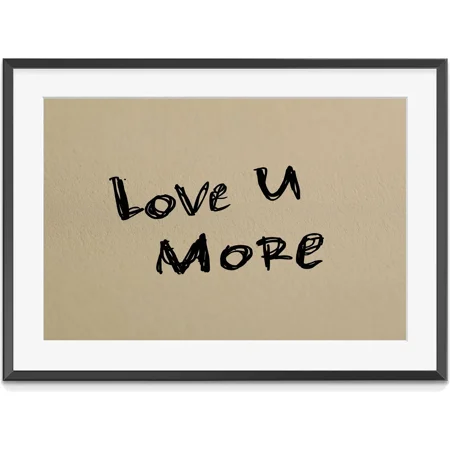 Love U More Print Aesthetic Apartment Wall Art Handwritten Cute Quote Poster, Matte Canvas Stretched, Posters for Room Bedroom Living Room Bathroom Wall Decor, Posters & Art Prints, Gift.