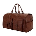 thumbnail image 3 of Bolsa de lona para ropa Bolsa ligera de semana Bolsa de ropa con correa para el hombro ajustable , MARRÓN Marrón, 3 of 8