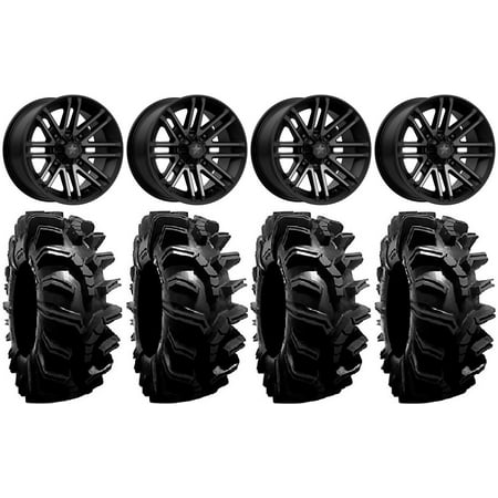 MSA Black Rogue 14 UTV Wheels 32 BogMax Tires Polaris RZR XP 1000 / PRO XP / Ranger XP 900/1000