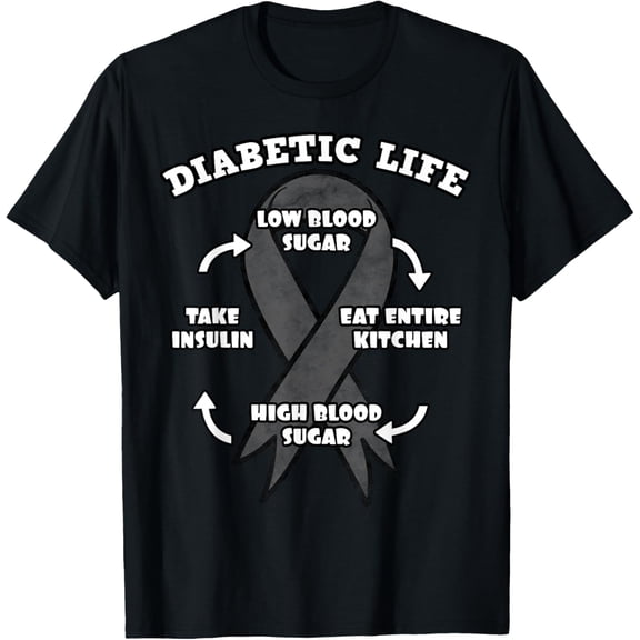 t-shirt Diabetic Life Insulin Diabetes Awareness Month T-Shirt mens,black,women,funny,journey,Crew Neck, Short Sleeve,custom clothing patterns.gift